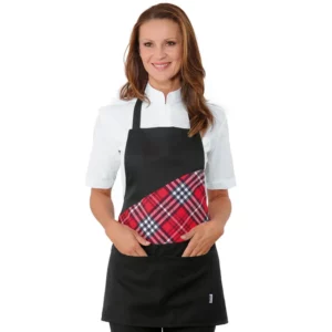 Delantal con peto Isacco Lollipop 087768, Tartan 407, vista con modelo