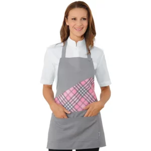 Delantal con peto Isacco Lollipop 087770, Tartan 423, vista con modelo