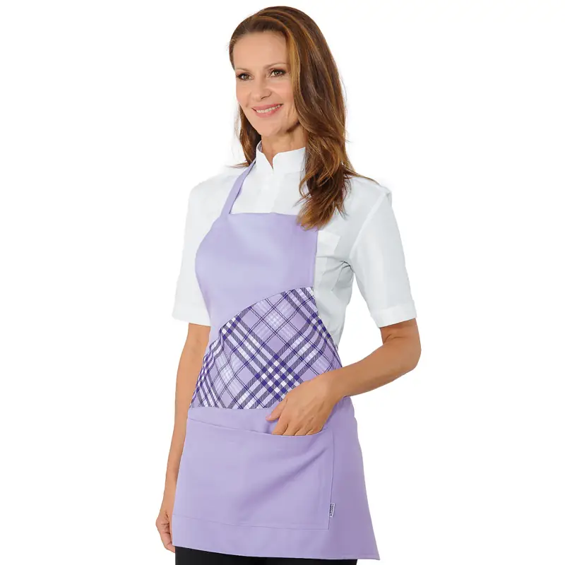 Delantal con peto Isacco Lollipop 087772 1 Delantal con peto Isacco Lollipop 087772, Lilla/Tartan 427, vista con modelo