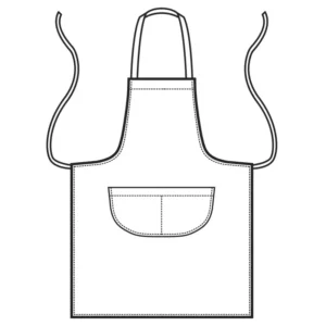 Delantal con peto Isacco 087950, Pepper, esquema de vista frontal
