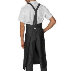 Delantal con peto Isacco Gordon Extra Large 087971, Negro, vista trasera con modelo