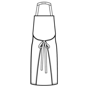 Delantal con peto Isacco Bombay Extra Large 087981, Negro, esquema de vista trasera