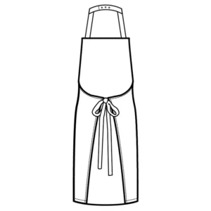 Delantal con peto Isacco Bombay Extra Large 087982, Blu, esquema de vista trasera
