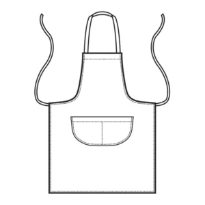 Delantal con peto Isacco 087999, Blanco, esquema de vista frontal