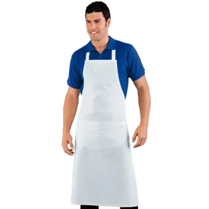 Delantal con peto Isacco 087999, Blanco, vista con modelo