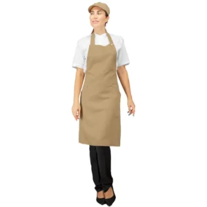 Delantal con peto Isacco Champagne 088015, Biscotto, segunda vista con modelo