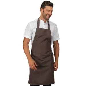 Delantal con peto Isacco Champagne 088085, Moro, vista con modelo