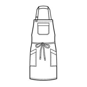 Delantal con peto Isacco Oregon 088416, Natural, esquema de vista frontal