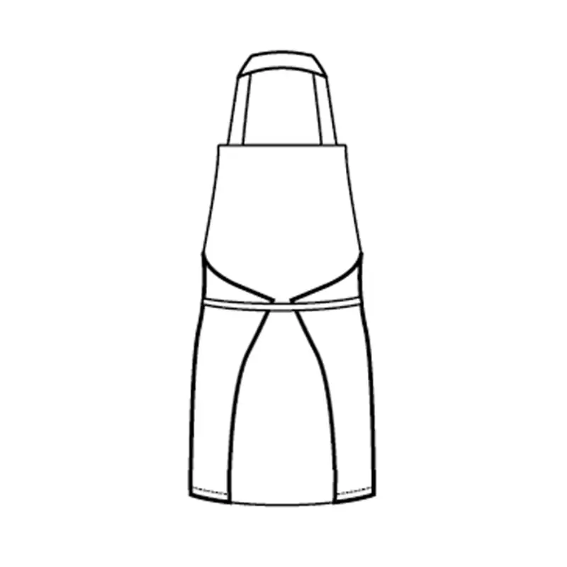 Delantal con peto Isacco Oregon Short 088416S 4 Delantal con peto Isacco Oregon Short 088416S, Natural, esquema de vista trasera