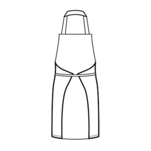 Delantal con peto Isacco Oregon 088477, Jeans, esquema de vista trasera