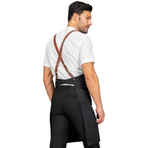 Delantal con peto Isacco Mexico 088601, Negro, vista trasera con modelo