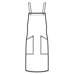 Delantal con peto Isacco Watson 088700, Blanco, esquema de vista frontal