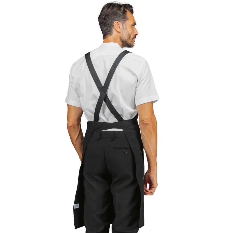Delantal con peto Isacco Watson 088701 2 Delantal con peto Isacco Watson 088701, Negro, vista trasera con modelo