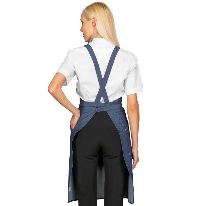Delantal con peto Isacco Watson 088777 2 Delantal con peto Isacco Watson 088777, Jeans, vista trasera con modelo