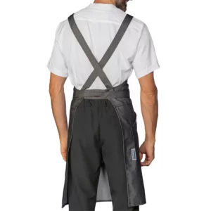 Delantal con peto Isacco Samurai Stone 088781, Negro, vista trasera con modelo