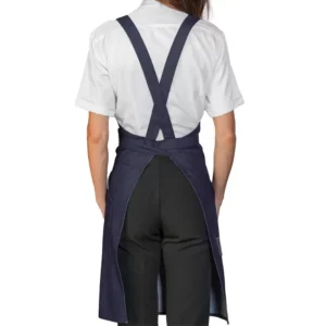 Delantal con peto Isacco Samurai Stone 088782, Dénim, vista trasera con modelo