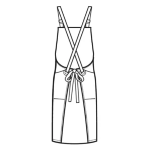 Delantal con peto Isacco Bristol 088941, Black jeans/Cuero, esquema de vista trasera