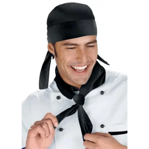 Pañuelo de cuello Isacco 089001, Negro, vista con modelo