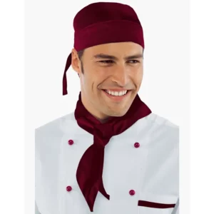 Pañuelo de cuello Isacco 089003, Burdeos, vista con modelo