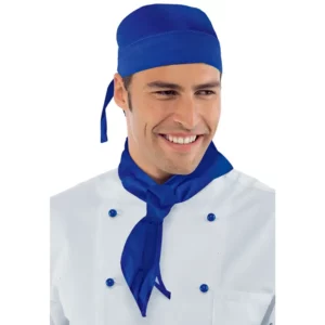 Pañuelo de cuello Isacco 089006, Blu cina, vista con modelo