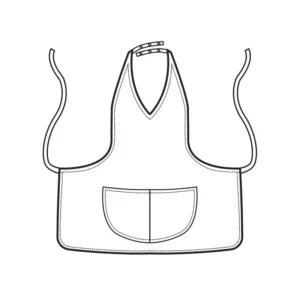 Delantal con peto Isacco Magic 090518, color Liverpool, esquema frontal con cintas