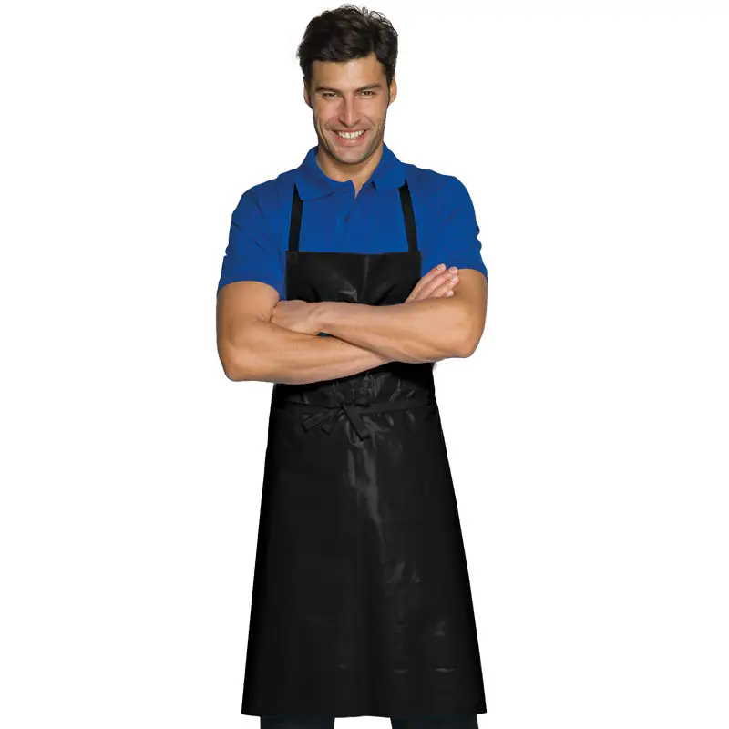 Delantal con peto Isacco Cerato 091001 1 Delantal con peto Isacco Cerato 091001, Negro, vista con modelo