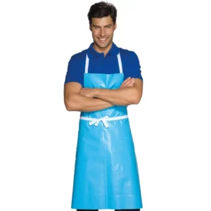 Delantal con peto Isacco Cerato 091010, Azzurro, vista con modelo