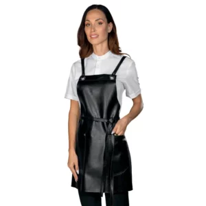 Delantal con peto Isacco Wigam 092101, Negro, vista con modelo