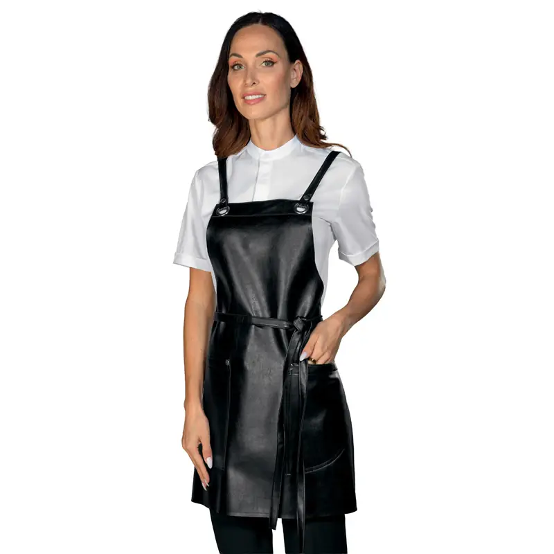 Delantal con peto Isacco Wigam 092101 1 Delantal con peto Isacco Wigam 092101, Negro, vista con modelo