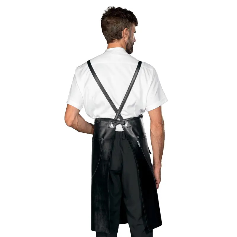 Delantal con peto Isacco Sheffield 092201 2 Delantal con peto Isacco Sheffield 092201, Negro, vista trasera con modelo
