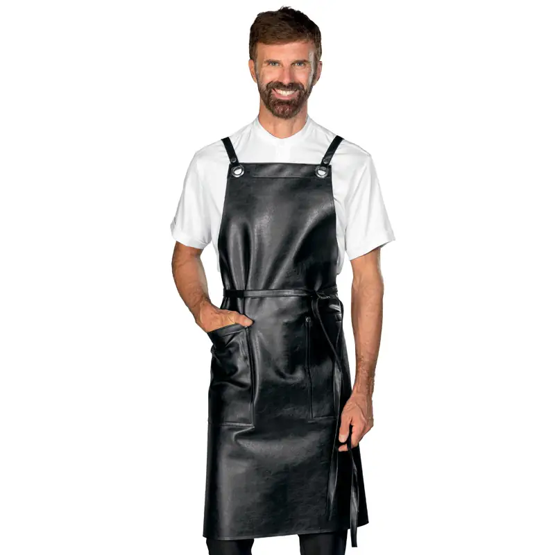 Delantal con peto Isacco Sheffield 092201 1 Delantal con peto Isacco Sheffield 092201, Negro, vista con modelo