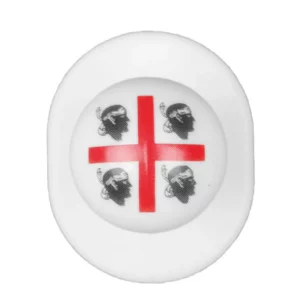 Botones de cocina Isacco 113057, diseño 4 mori, detalle del motivo frontal