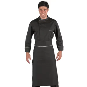 Delantal de cintura Isacco Rondin 114411, Negro/Blanco, vista con modelo