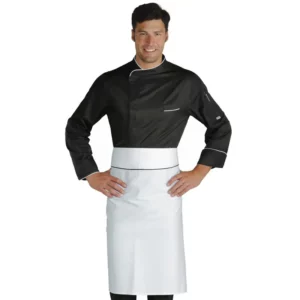 Delantal de cintura Isacco Rondin 114421, Blanco, tercera vista con modelo