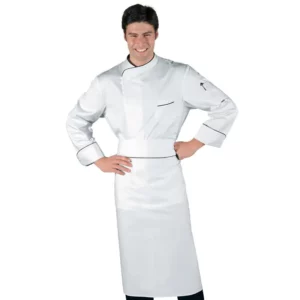 Delantal de cintura Isacco Rondin 114421, Blanco, vista con modelo