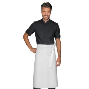 Delantal de cintura Isacco Invictus 114610, Blanco, vista con modelo