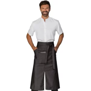 Delantal Isacco Santiago Stone 114681, Negro, vista con modelo