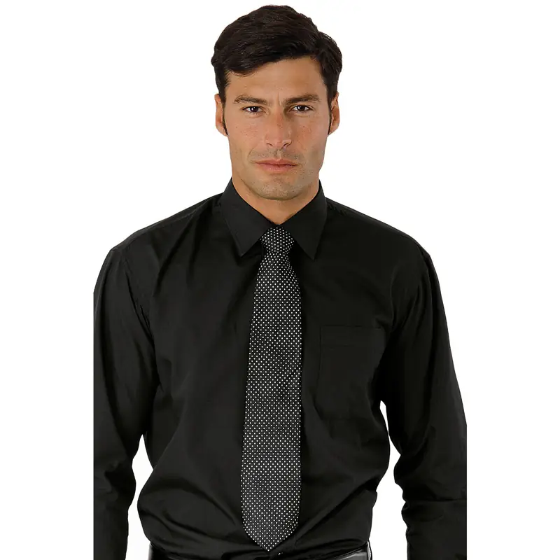 Corbata de seda Isacco 115221 1 Corbata Isacco 115221, Negro, vista alternativa con modelo