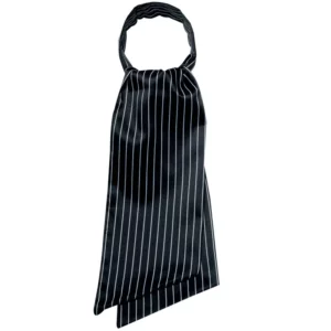 Foulard Ascot Isacco 115321, Regimental negro, vista frontal del producto