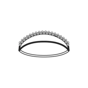 Diadema de servicio Isacco 120000, Blanco, esquema de vista frontal