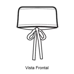 Bandana Isacco Avana 123900, Blanco, esquema de vista frontal