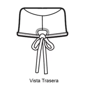 Bandana Isacco Avana 123900, Blanco, esquema de vista trasera