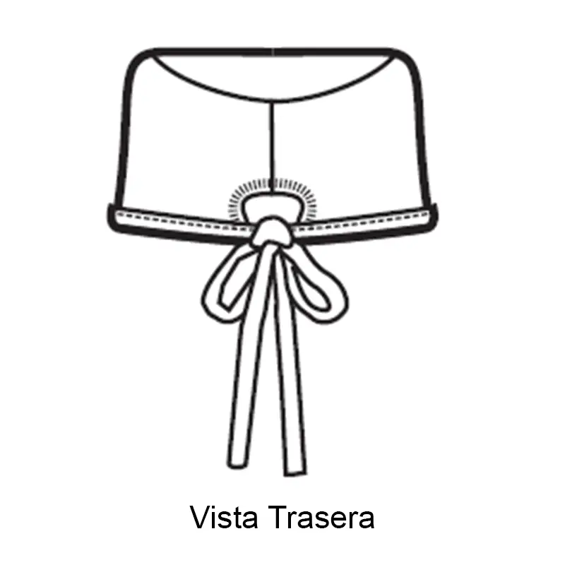 Bandana Isacco Avana 123900 5 Bandana Isacco Avana 123900, Blanco, esquema de vista trasera
