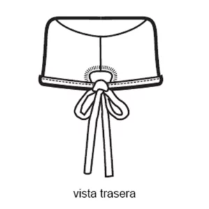 Bandana Isacco Avana 123901, Negro, esquema de vista trasera