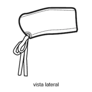 Bandana Isacco Avana 123901, Negro, esquema de vista lateral