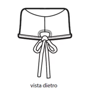 Bandana Isacco Avana 123903, Burdeos, esquema de vista trasera