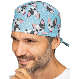 Bandana Isacco Avana 123910, Dog azul, vista con modelo