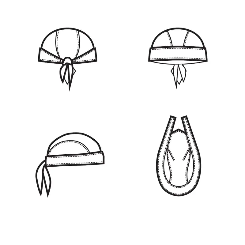 Bandana Isacco 124006 2 Bandana Isacco 124006, Blu cina, esquema de vistas y cintas de ajuste