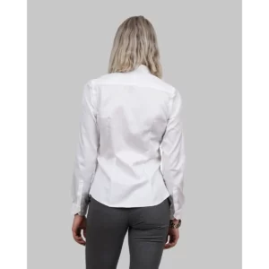 Camisa mujer J. HARVEST & FROST GB01 TWILL WOMAN 2900103, Blanco, vista posterior con modelo