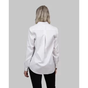 Camisa mujer J. HARVEST & FROST GB01 TWILL RELAXED 2900104, Blanco, vista posterior con modelo